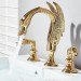 Gold Swan Bathroom Faucet 3 Holes Sink Vanity Faucet Dual Handle Mixer Taps - view 2