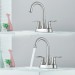 Brushed Nickel Bathroom Sink Faucet 3Hole 4in Centerset Vanity Mixer With Drain - view 5