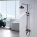 Matte Black Rainfall Bathroom Shower System Set Tub Filler Faucet W/Handshower - view 10