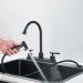 Matte Black Kitchen Faucet 2 Handle 4 Hole Sink Mixer Faucet With Side Sprayer - view 4