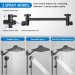 Black 12 In Rain Square Shower Head With Handheld Spray High Pressure Adjustable - view 7