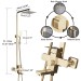 Brushed Gold Exposed Square Rainfall Shower System Set With Handheld Shower Head - view 11