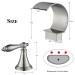 Brushed Nickel Bathroom Sink Faucet 3 Hole 2 Handle Waterfall Basin Vanity Mixer - view 8