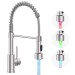 Brushed Nickel Kitchen Faucet LED Pull Down Sprayer Single Handle Sink Mixer Tap - view 2