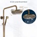 Antique Brass Rainfall Shower Faucet System Set Wall Mount Shower Mixer Fixture - view 5