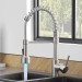 Brushed Nickel Kitchen Faucet LED Pull Down Sprayer Single Handle Sink Mixer Tap - view 3