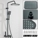 Black Rainfall Shower Faucet Set Bathroom Exposed Shower System With Mixer Valve - view 4