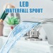 LED Bathroom Sink Faucet 3 Hole Widespread Basin Vanity Mixer Tap Brushed Nickel - view 4