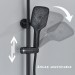 Black Shower System Rainfall Shower Faucet Fixtures Set W/Hand Shower Wall Mount - view 8