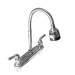 360° Chrome Kitchen Faucet Swivel Double Handle Sink Pull Down Sprayer Mixer Tap - view 6