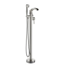 Brushed Nickel Bathtub Faucet Freestanding Floor Mount Waterfall Tub Filler Taps
