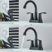Matte Black Bathroom Sink Faucet 2 Handle 4 Inch Centerset Vanity Mixer Faucet - view 5