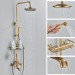 Antique Brass Shower Faucet System Exposed 8"Rainfall Shower Fixture Mixer Set - view 2