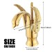 Gold Swan Bathroom Basin Sink Faucet Single Hole Handle Lavatory Vanity Mixer - view 8