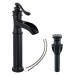 Oil Rubbed Bronze Tall Bathroom Sink Faucet 1Hole Waterfall Vessel Mixer W/Drain - view 2