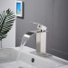 BWE Waterfall Spout Brushed Nickel Single Handle Bathroom Sink Faucet Deck Mount - view 4