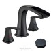 8" Widespread Bathroom Sink Faucet 3holes 2 Handle Waterfall Mixer W/Drain Black - view 2