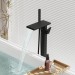 Matte Black Freestanding Tub Faucet With Handheld Sprayer Floor Mount Tub Filler - view 5