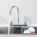 Chrome High Arc Kitchen Faucet 8 Inch Centerset 3 Hole 2 Handle Sink Mixer Taps - view 5