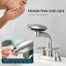 Brushed Nickel Bathroom Sink Faucet 3 Hole 4in Centerset Vanity Mixer With Drain - view 5