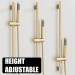 Brushed Gold Shower Head With Shower Slide Bar Handheld Shower Spray 59" Hose - view 4