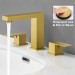 Brushed Gold Bathroom Sink Faucet 3 Holes Widespread Vanity Mixer Faucet W/Drain - view 2