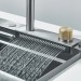 24 In Flying Rain Stainless Steel Waterfall Kitchen Sink With Faucet Single Bowl - view 8