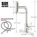 Brushed Nickel Kitchen Sink Faucet Pull Down Sprayer Single Handle Swivel Mixer - view 10