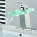 LED Waterfall Bathroom Faucet Single Handle Brushed Nickel Vanity Sink Faucet - view 4