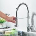 Kitchen Sink Faucet Stainless Steel Swivel Single Handle PullDown Sprayer Chrome - view 5