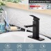 Matte Black Waterfall Bathroom Sink Faucet Basin Mixer Tap Single Handle W/Drain - view 8