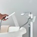 Chrome Freestanding Tub Faucet With Handheld Shower Floor Mount Bathtub Faucet - view 10