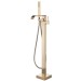 Brushed Gold Bathtub Faucet Freestanding Tub Filler Mixer Spout With Hand Shower - view 3