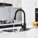 Black Kitchen Faucet Pull Down Sprayer Single Handle Sink Mixer Tap With Cover - view 3