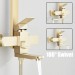 Brushed Gold Exposed Square Rainfall Shower System Set With Handheld Shower Head - view 6