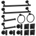 14 Pcs Black Bathroom Hardware Set Stainless Steel Towel Bar Towel Racks Hooks - view 2