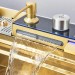 Flying Rain Stainles Steel Waterfall Kitchen Sink W Pull Down Faucet Gold 29.5in - view 16