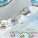 LED Waterfall Bathroom Sink Faucet 3Hole Vanity Mixer 2 Handle Widespread Faucet - view 12
