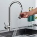 Brushed Nickel Kitchen Sink Faucet Pull Down Sprayer Single Handle Swivel Mixer - view 8