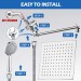 Chrome Rain Shower Head High Pressure Handheld Spray Combo With Adjustable Arm - view 10