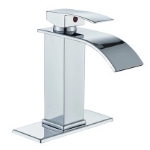 Bathroom Sink Faucet Waterfall Spout Single Handle Basin Vanity Mixer Tap Chrome