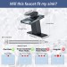 Black Bathroom Sink Faucet LED Waterfall Glass Spout Lavatory Vanity Mixer Taps - view 8