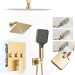 Brushed Gold Rainfall Shower System With 3 Settings Handheld Shower Faucet Set - view 2