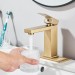 Brushed Gold Bathroom Faucets 1 Or 3 Holes Single Handle Sink Vanity Mixer Drain - view 4