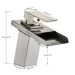 LED Waterfall Bathroom Sink Faucet 1 Handle Vanity Basin Mixer Brushed Nickel - view 6