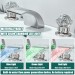 LED Bathroom Sink Faucet 3 Hole Widespread Basin Vanity Mixer Tap Brushed Nickel - view 3