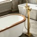 Freestanding Bathtub Faucet With Handheld Sprayer Brushed Gold Tub Filler Spout - view 2
