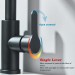 Matte Black Kitchen Sink Faucet Pull Down Sprayer Single Handle Swivel Mixer Tap - view 9