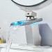 LED Bathroom Sink Faucet 1 Or 3 Holes Vanity Mixer Single Handle Brushed Nickel - view 6