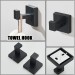 5 Pcs Black Bathroom Hardware Set Stainless Steel Towel Bar Towel Racks Hooks - view 7